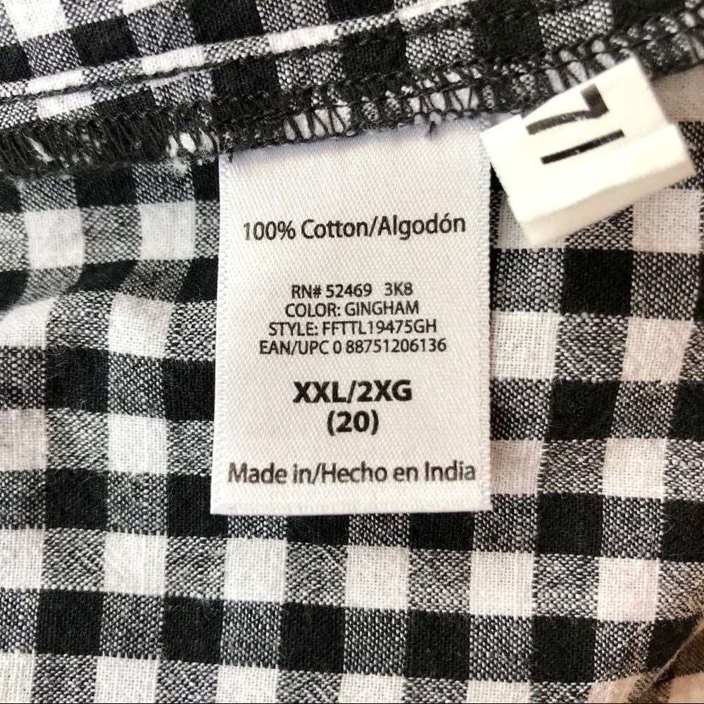 ❌SOLD Woven Cotton Boxy Gingham Ruffle Sleeve Top - Picture 5 of 5